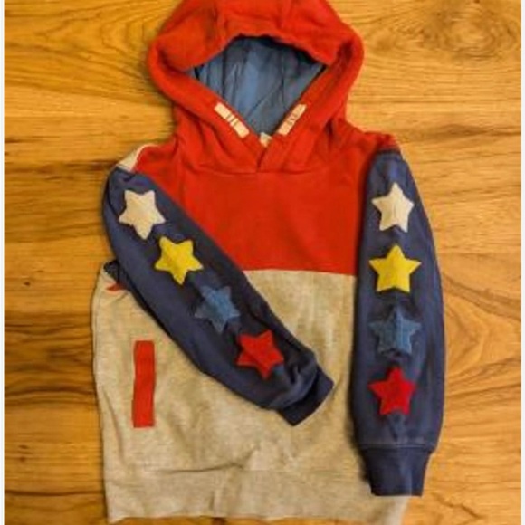 ISO Mini Boden Gray hoodie with furry stars pattern - Picture 2 of 3